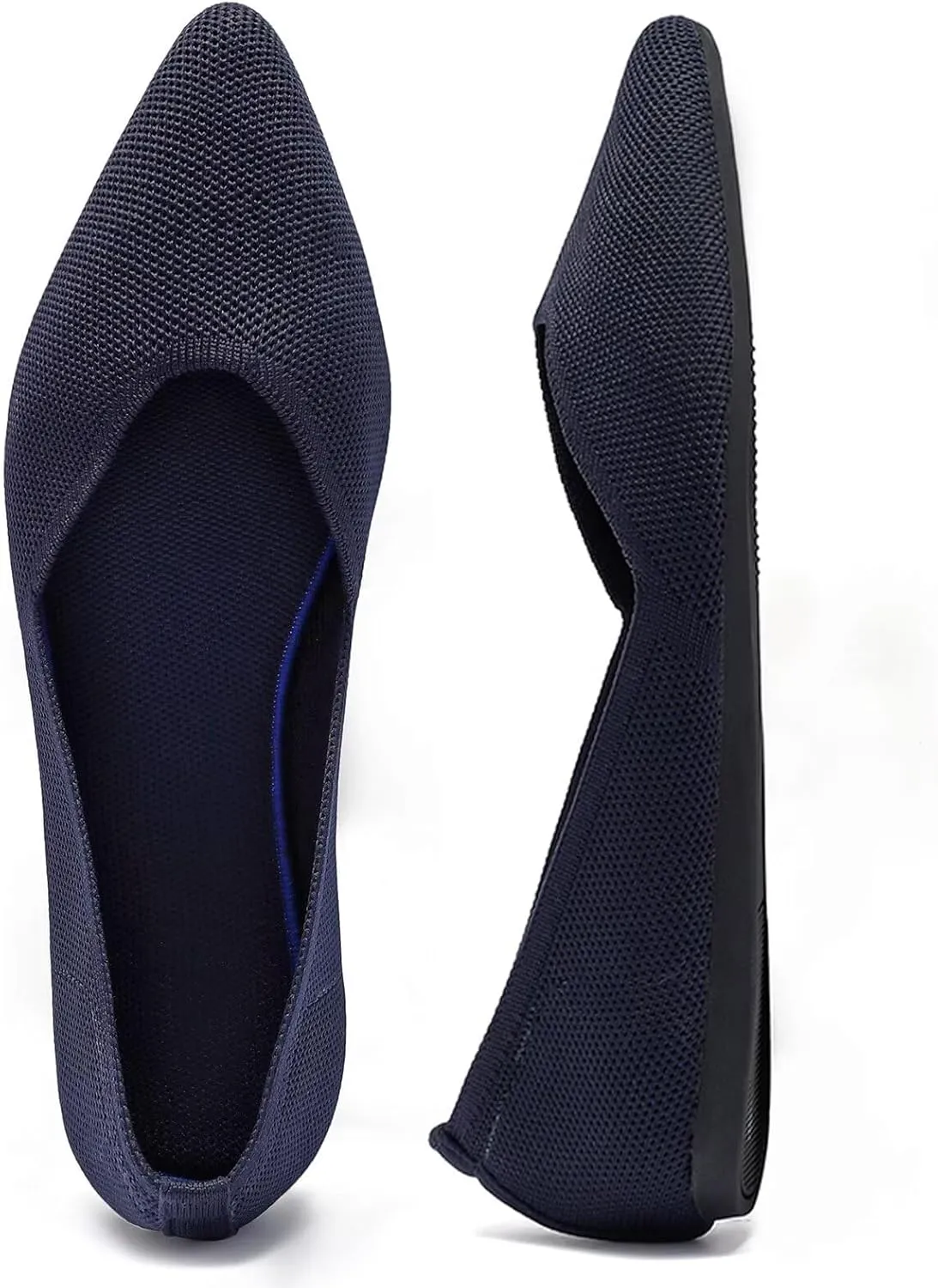 Frank Mully Womens Flat Shoes Classic Pointed Toe Flats Knitted Dress Shoes Soft Flats for Woman Comfortable Dressy