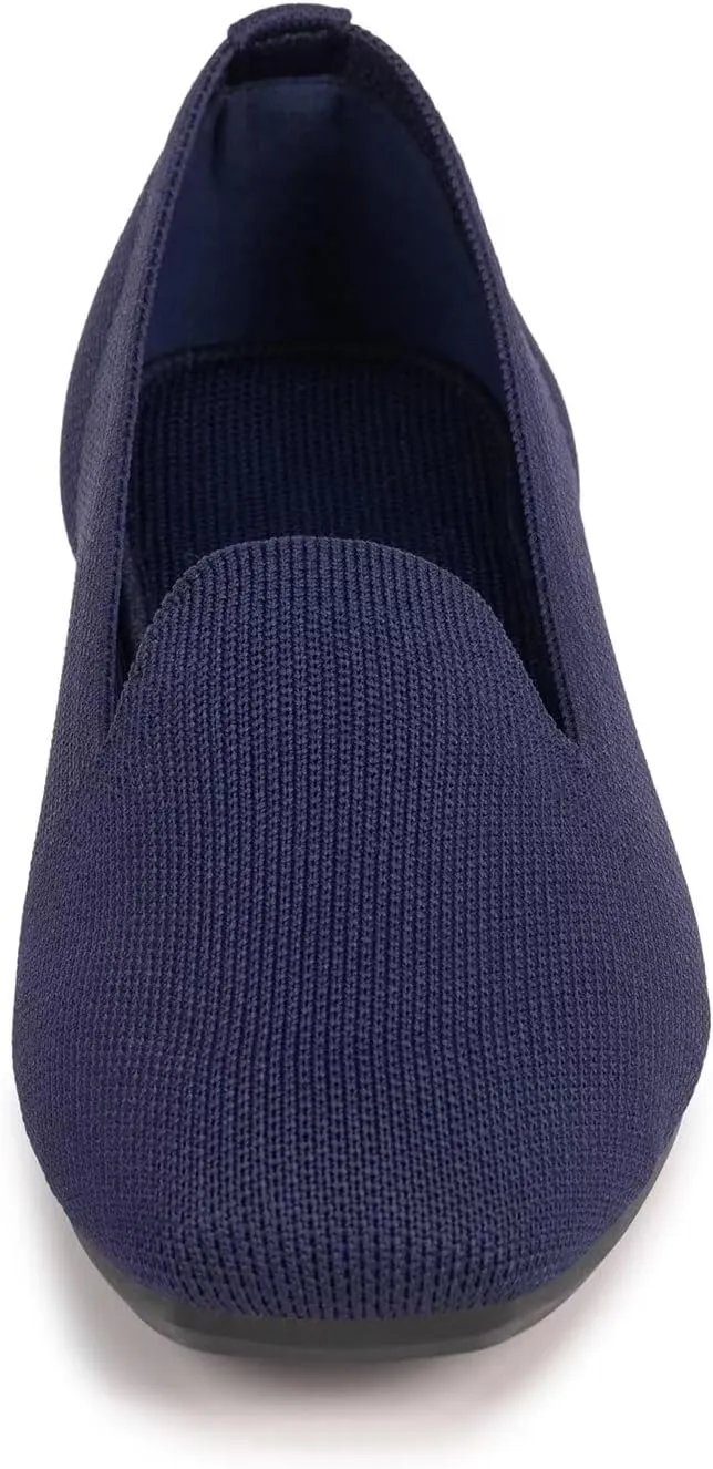 Frank Mully Women's Loafer Flats Square Toe Comfortable Office Work Shoes, Cute Penny Loafer Slip On Walking Driving Shoes