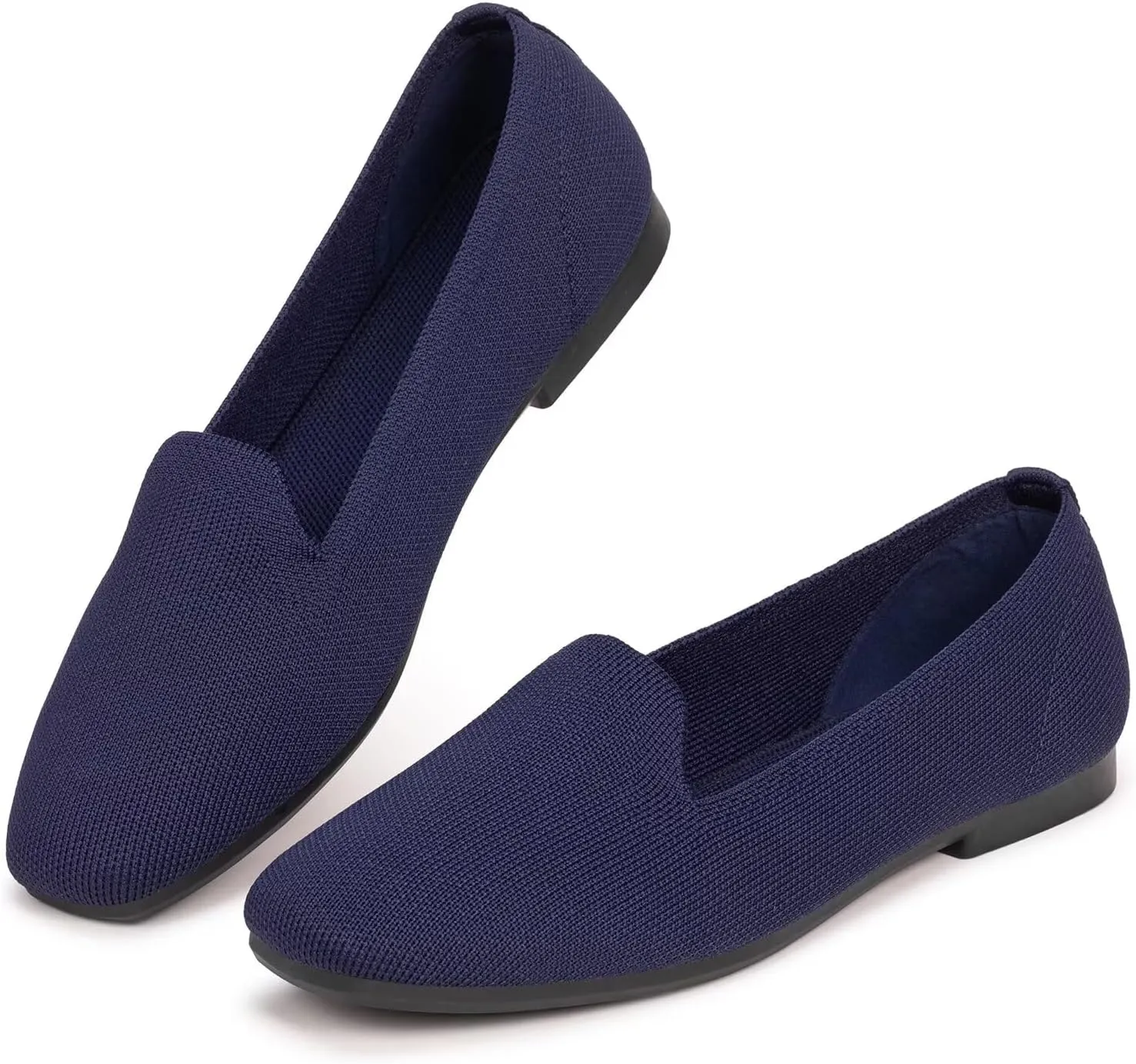 Frank Mully Women's Loafer Flats Square Toe Comfortable Office Work Shoes, Cute Penny Loafer Slip On Walking Driving Shoes