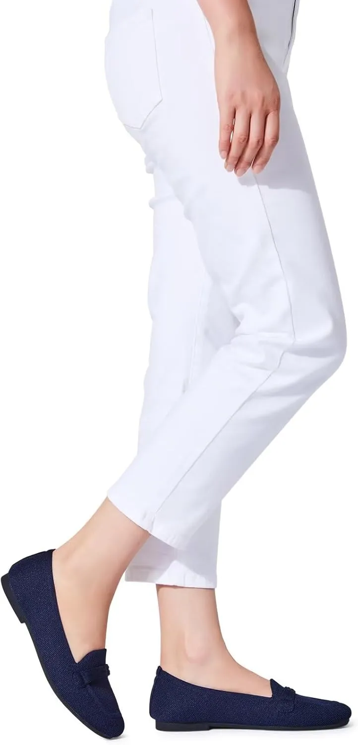 Frank Mully Women's Loafer Flats Square Toe Comfortable Office Work Shoes, Cute Penny Loafer Slip On Walking Driving Shoes