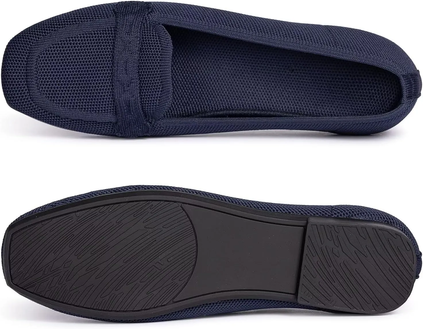 Frank Mully Women's Loafer Flats Square Toe Comfortable Office Work Shoes, Cute Penny Loafer Slip On Walking Driving Shoes