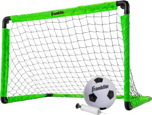 Franklin Sports Kids Mini Soccer Goal Set - Backyard   Indoor Mini Net and Ball Set with Pump - Portable Folding Youth Soccer Goal - Perfect Kids Toy - 36" x 24"