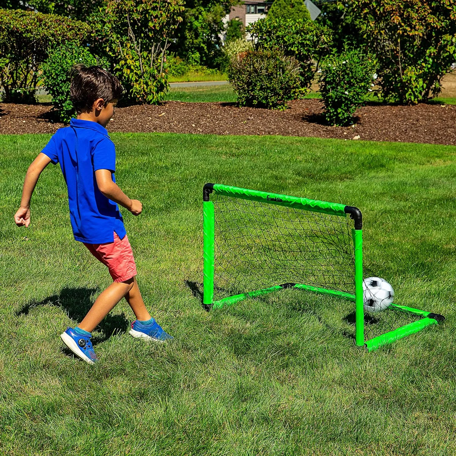Franklin Sports Kids Mini Soccer Goal Set - Backyard   Indoor Mini Net and Ball Set with Pump - Portable Folding Youth Soccer Goal - Perfect Kids Toy - 36" x 24"