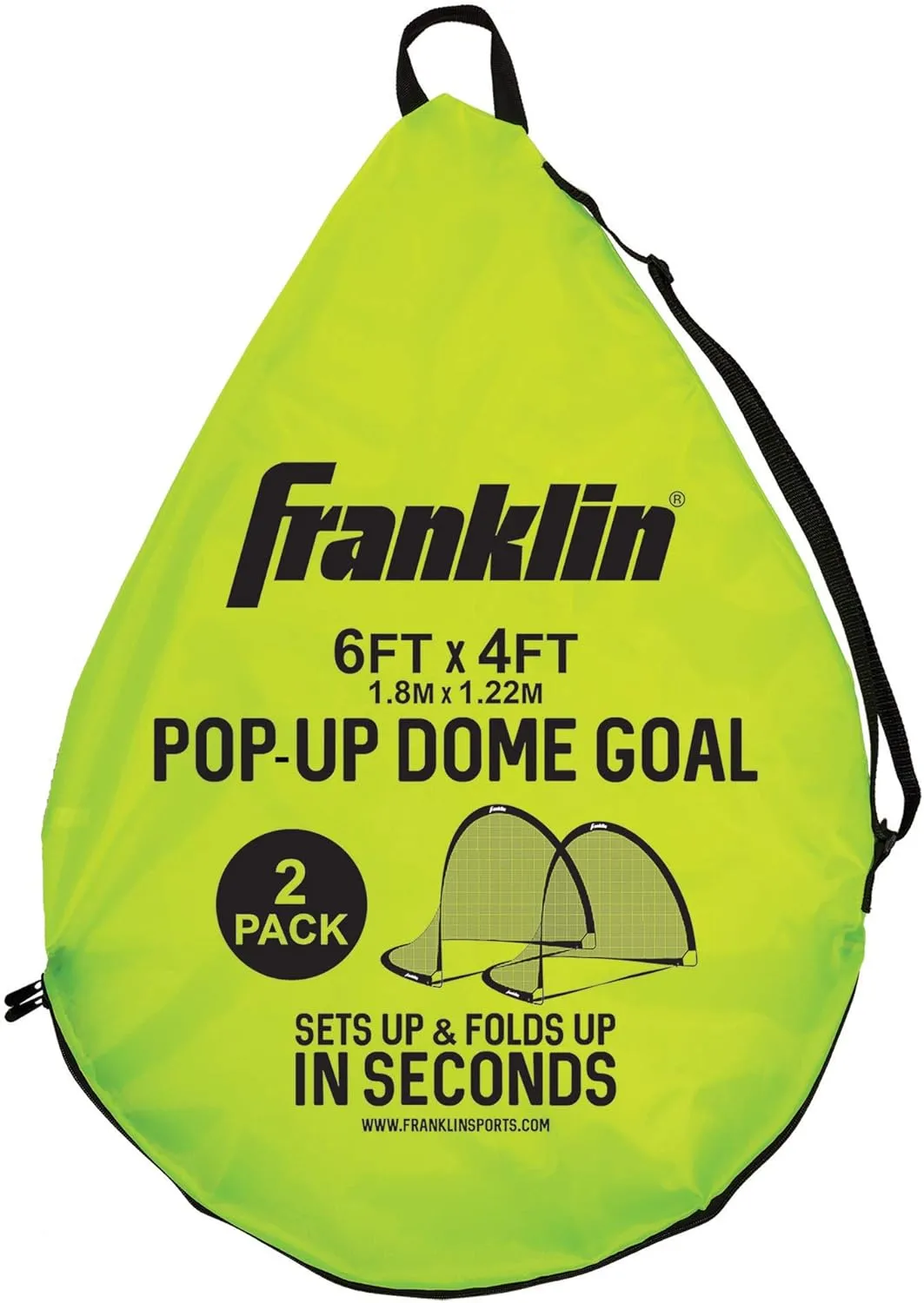 Franklin Sports Pop-Up Dome Shaped Goals - Indoor or Outdoor Soccer Goal - Goal Folds For Storage - 6' x 4' or 4' x 3' Soccer Goal