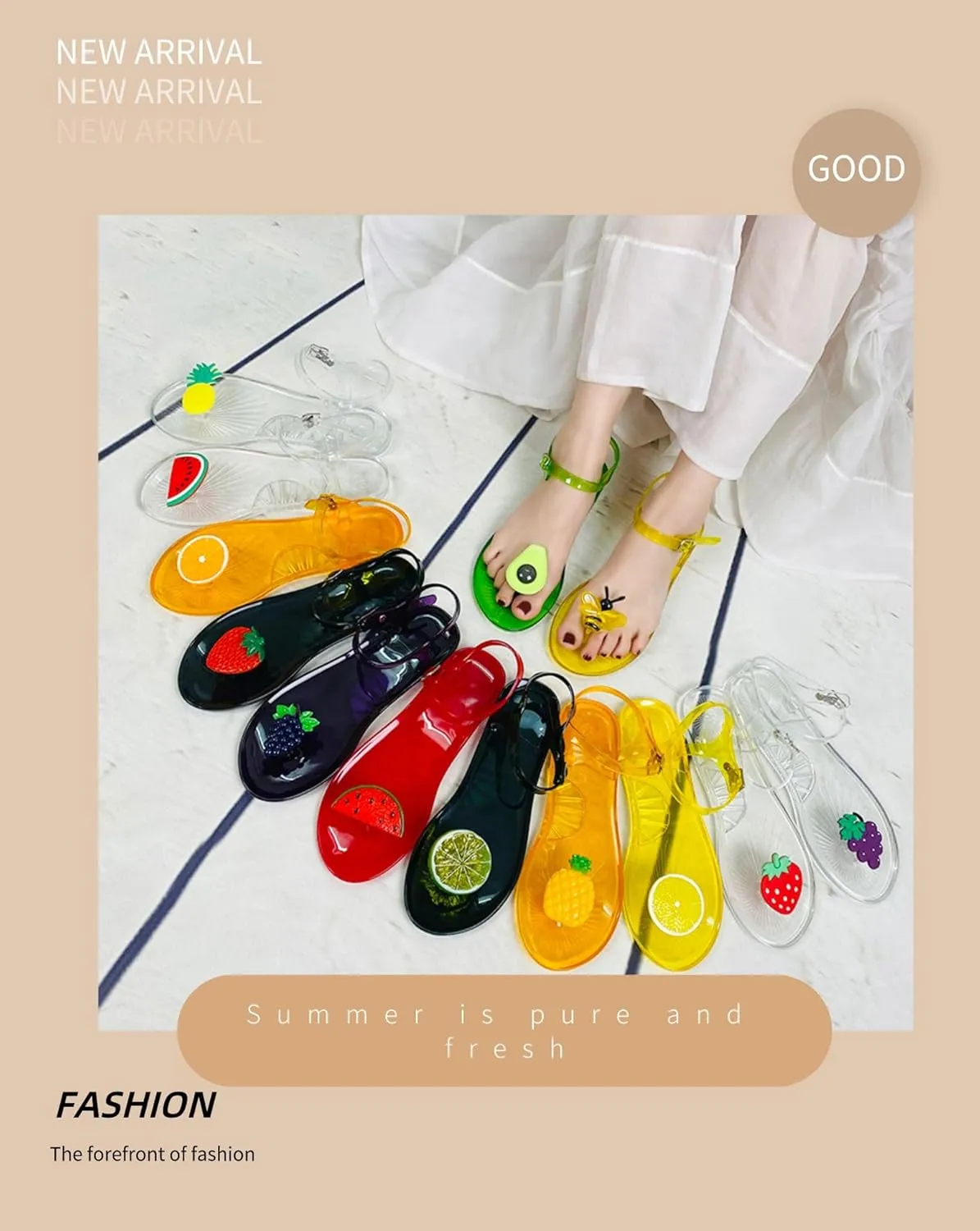 Fruit Flat Sandals Jelly Beach Casual Sandals