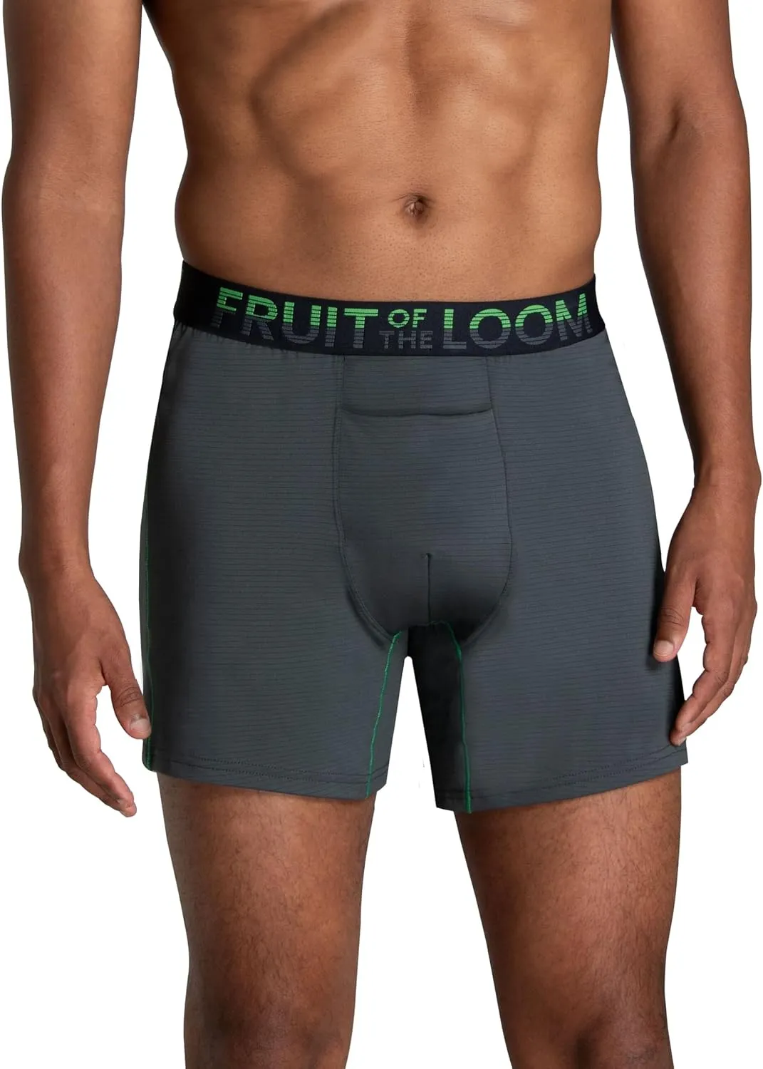 Fruit of the Loom Men's 4-Way Stretch Boxer Briefs | Lightweight & Moisture Wicking Underwear | Long, Regular Leg & Trunk