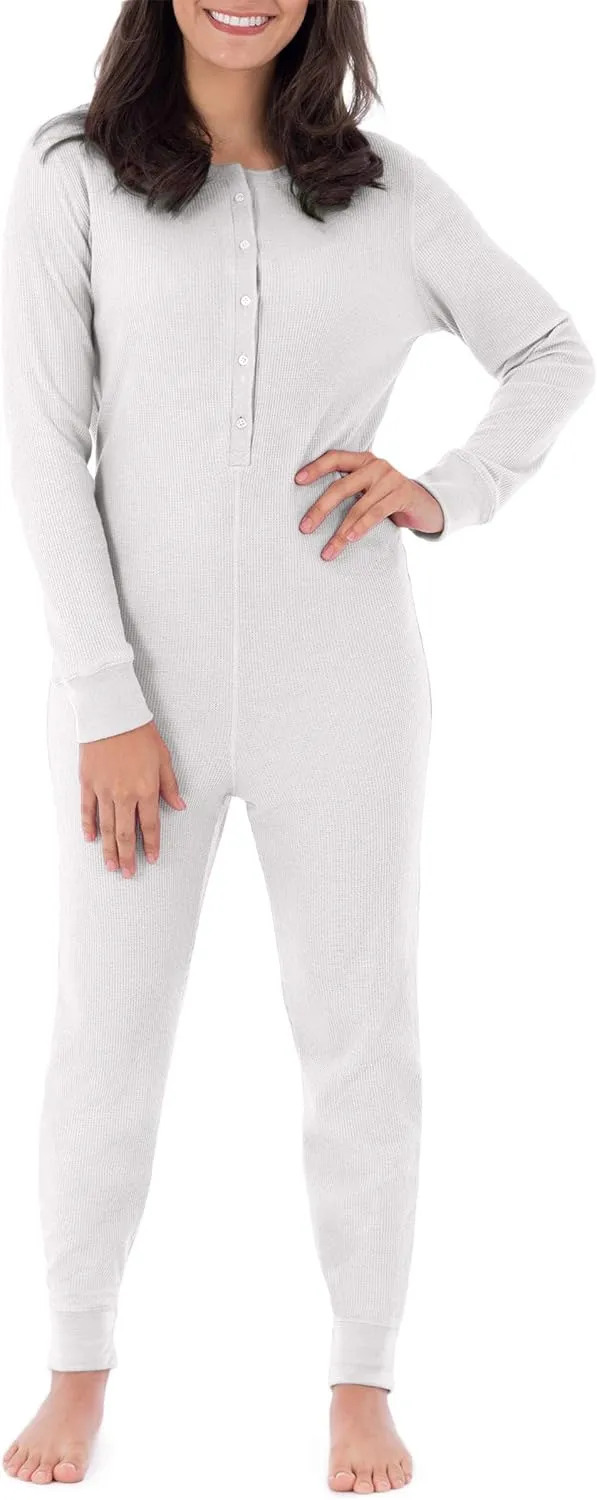 Fruit of the Loom womens Micro Waffle Premium Thermal Union Suit