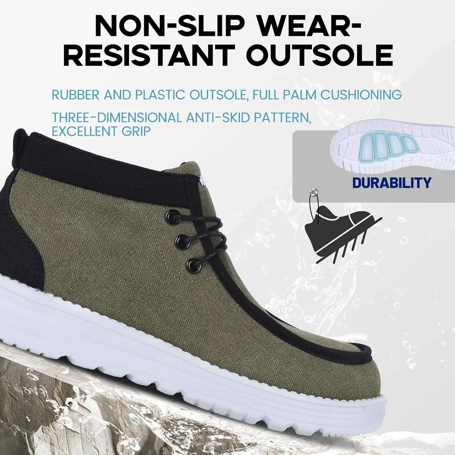 Furuian Steel Toe Shoes for Men High-top Safety Shoes for Men Lightweight Work Boots Canvas Steel Toe Sneakers Comfortable Work Loafers Zapatos De Trabajo para Hombres