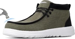 Furuian Steel Toe Shoes for Men High-top Safety Shoes for Men Lightweight Work Boots Canvas Steel Toe Sneakers Comfortable Work Loafers Zapatos De Trabajo para Hombres