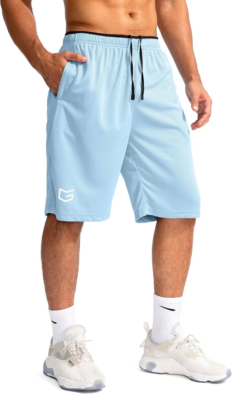 G Gradual Men's Basketball Shorts with Zipper Pockets Lightweight Quick Dry 11" Long Shorts for Men Athletic Gym