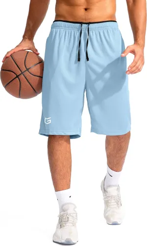 G Gradual Men's Basketball Shorts with Zipper Pockets Lightweight Quick Dry 11" Long Shorts for Men Athletic Gym