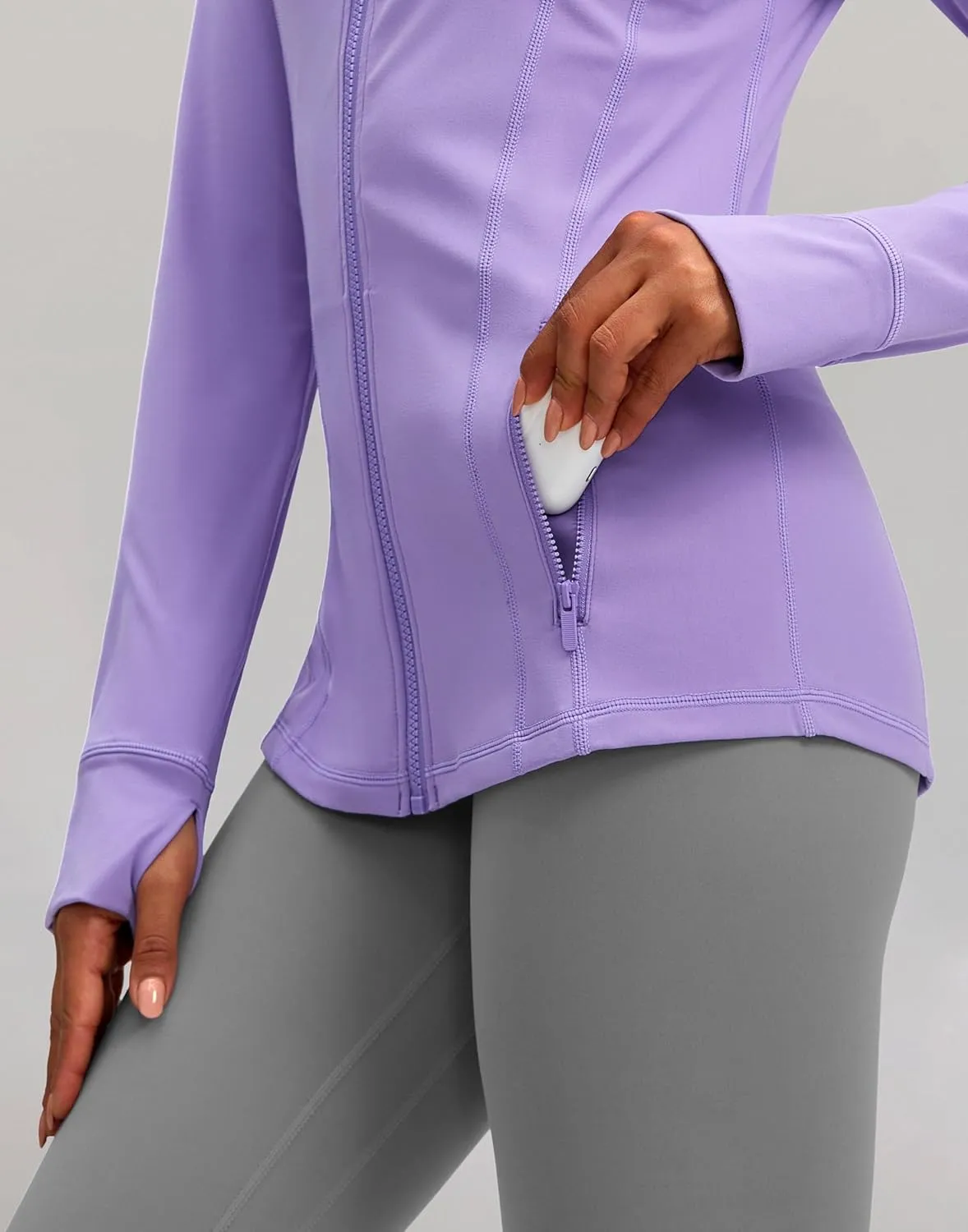 G Gradual Women's Zip Up Workout Jackets with Pockets Slim Fit Cottony Soft Jacket for Running Athletic Yoga