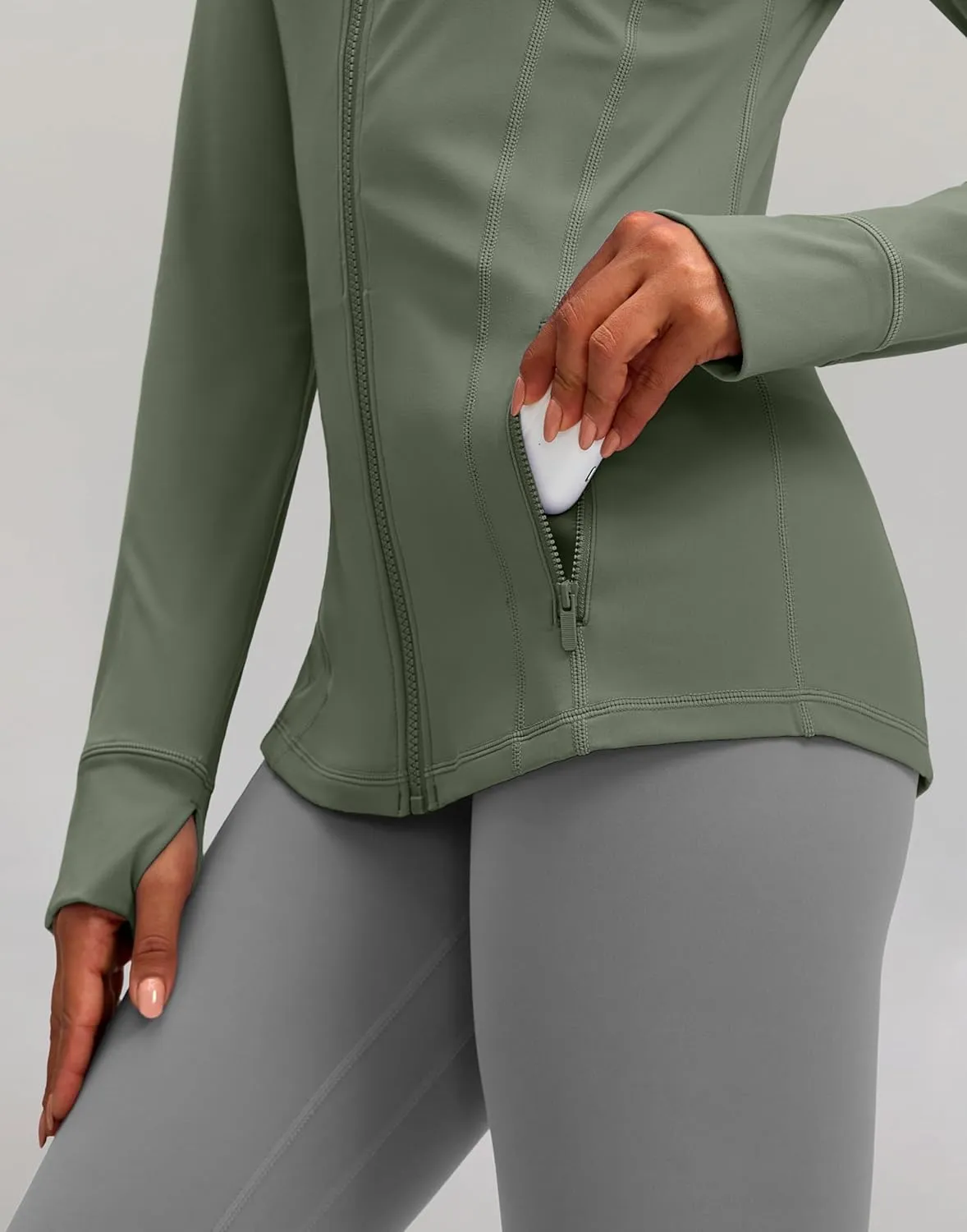 G Gradual Women's Zip Up Workout Jackets with Pockets Slim Fit Cottony Soft Jacket for Running Athletic Yoga