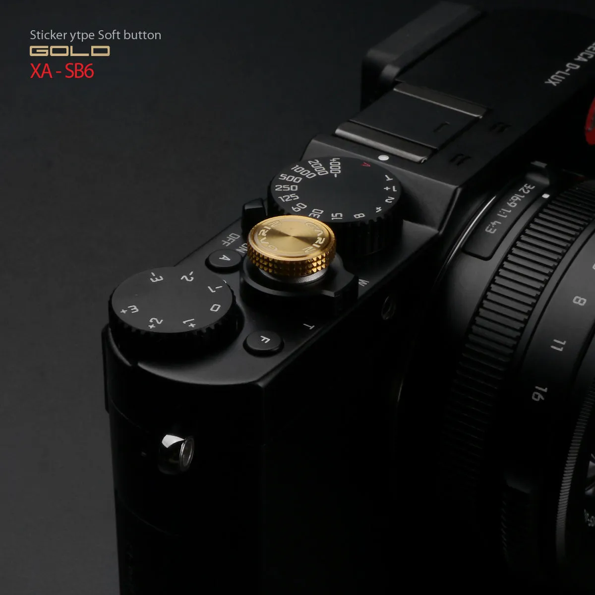 Gariz Sticker type Soft Shutter Button Gold XA-SB6 for Sony Fuji Canon Nikon