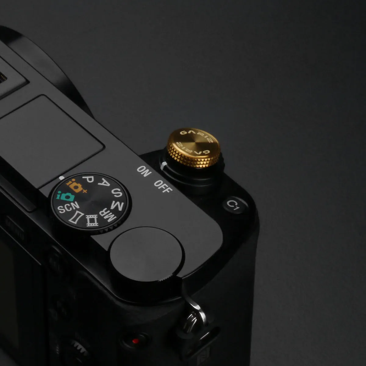 Gariz Sticker type Soft Shutter Button Gold XA-SB6 for Sony Fuji Canon Nikon