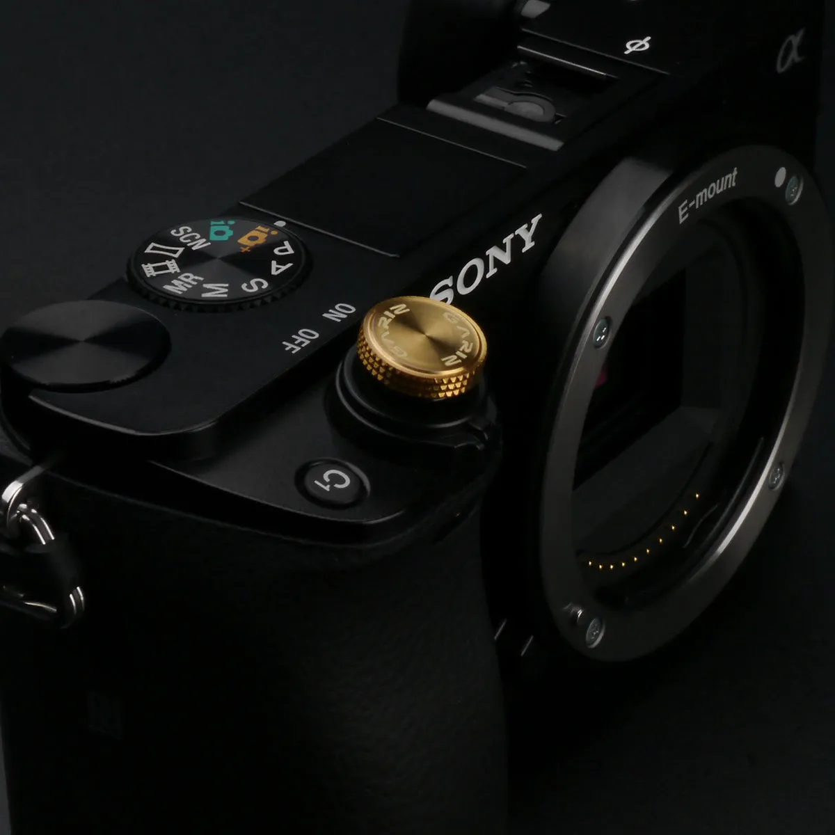 Gariz Sticker type Soft Shutter Button Gold XA-SB6 for Sony Fuji Canon Nikon