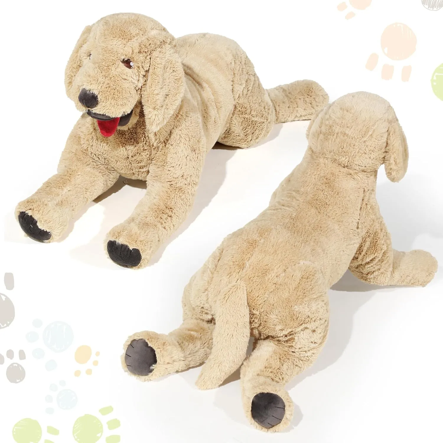 Geosar Dog Stuffed Animals Plush 15.7 Inch Soft Cuddly Golden Retriever Plush Toys Large Stuffed Dog Body Pillow Gifts for Kids Girls Boys Birthday