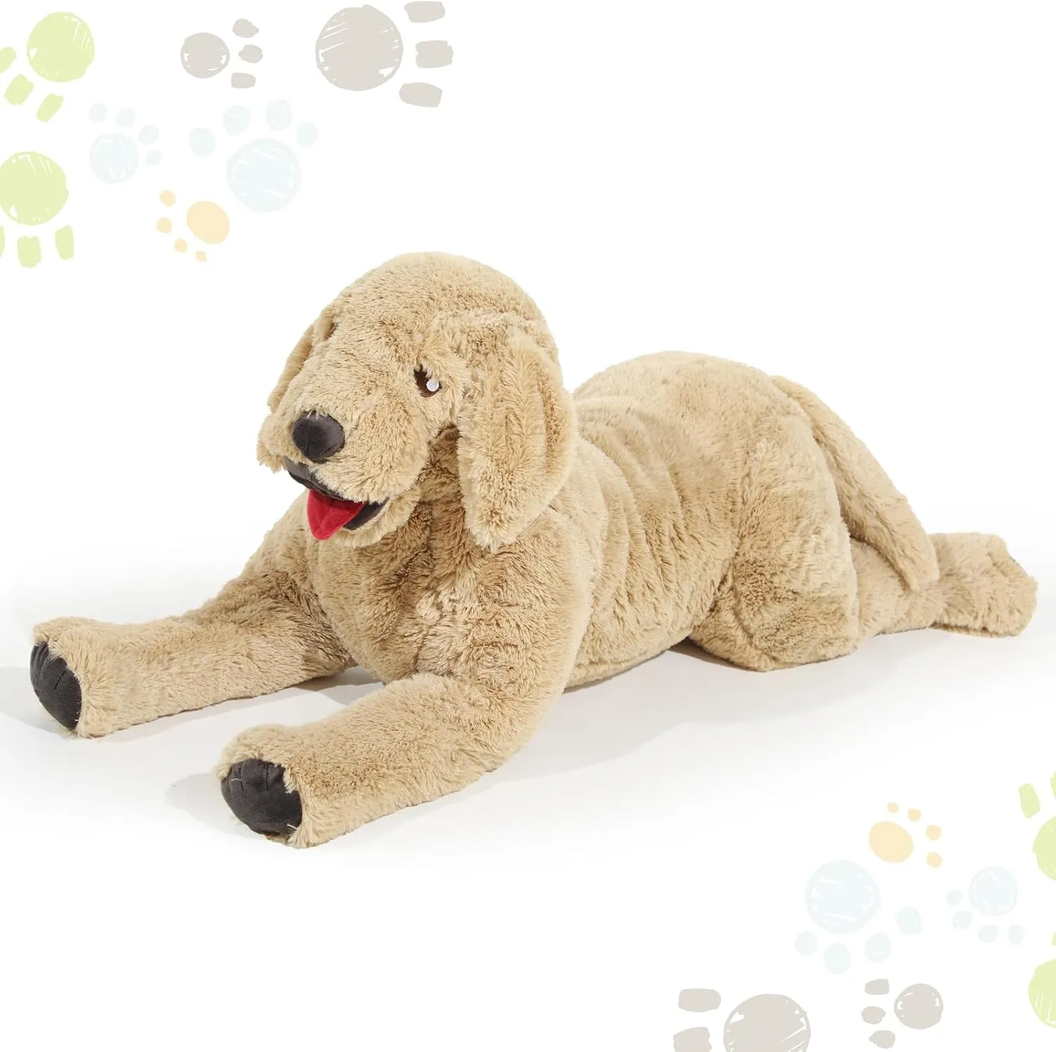 Geosar Dog Stuffed Animals Plush 15.7 Inch Soft Cuddly Golden Retriever Plush Toys Large Stuffed Dog Body Pillow Gifts for Kids Girls Boys Birthday