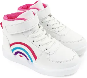 Girls High Top Sneaker Non Slip Casual Walking Lightweight Lace Up Sneakers for Little/Big Kid