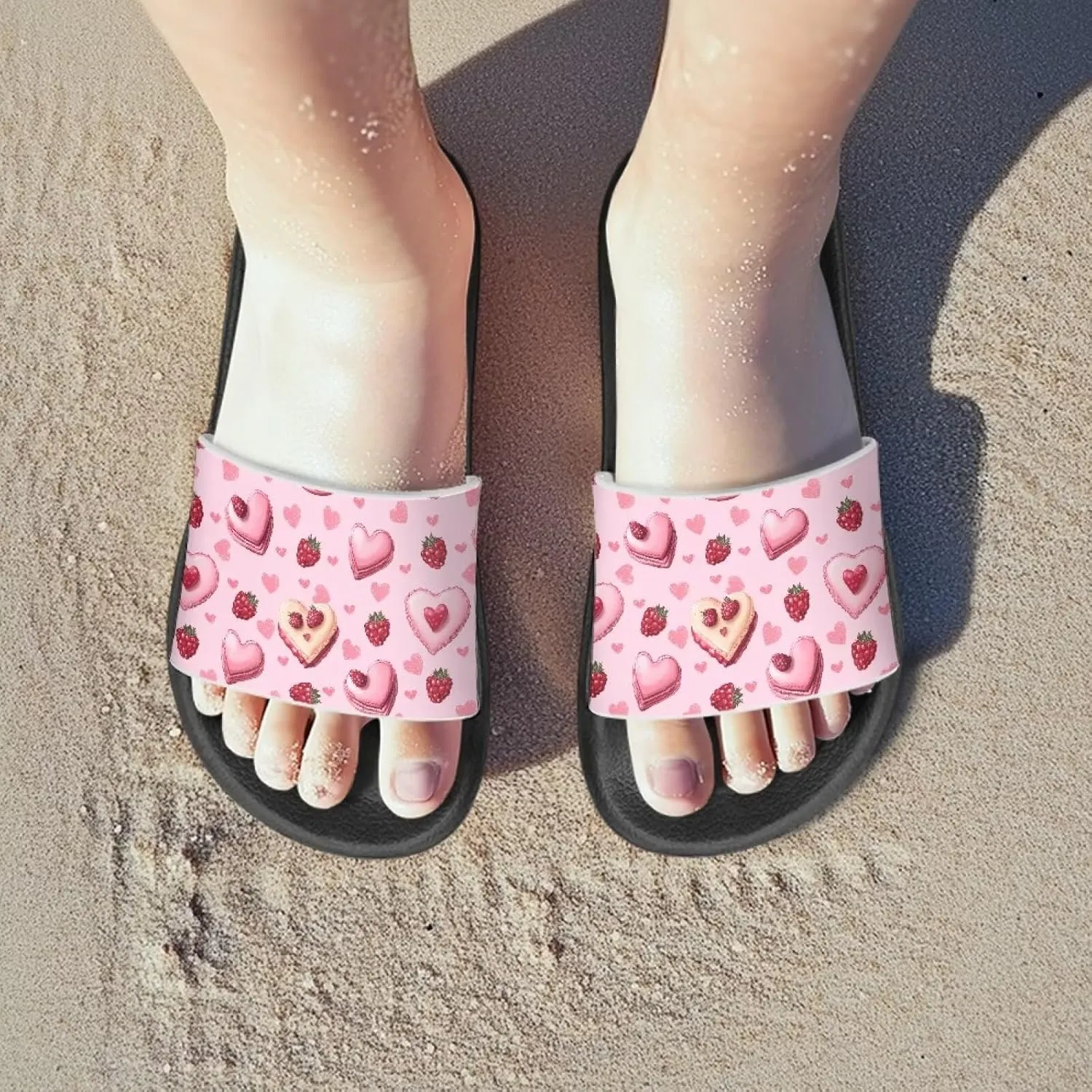 Girls Slip-On Sandals Lightweight Anti-Slip Shower Shoes for Kids