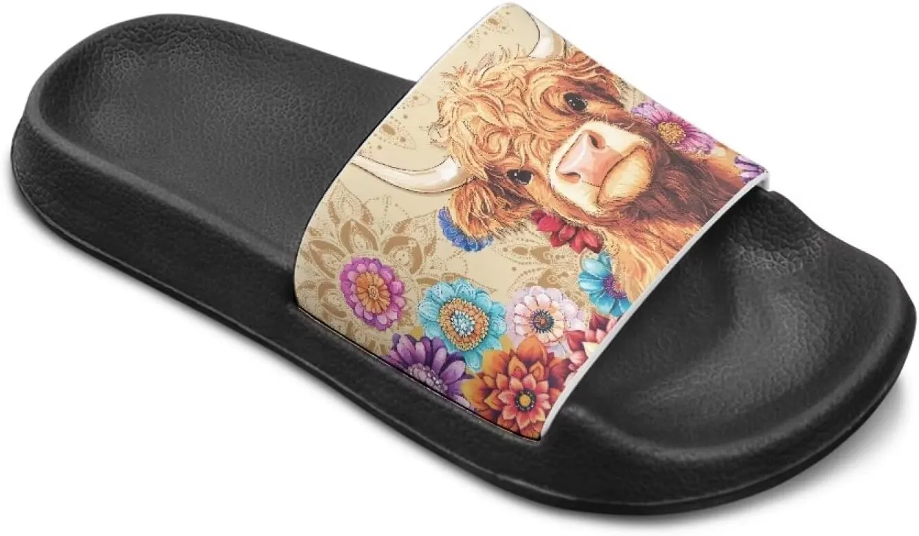 Girls Slip-On Sandals Lightweight Summer Slippers Non Slip Shower Shoes for Kids