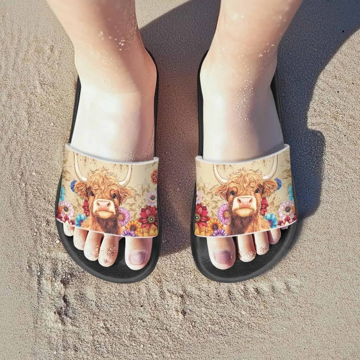 Girls Slip-On Sandals Lightweight Summer Slippers Non Slip Shower Shoes for Kids