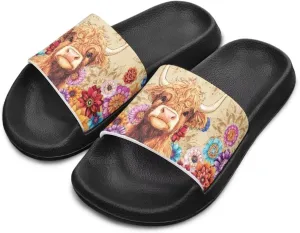 Girls Slip-On Sandals Lightweight Summer Slippers Non Slip Shower Shoes for Kids