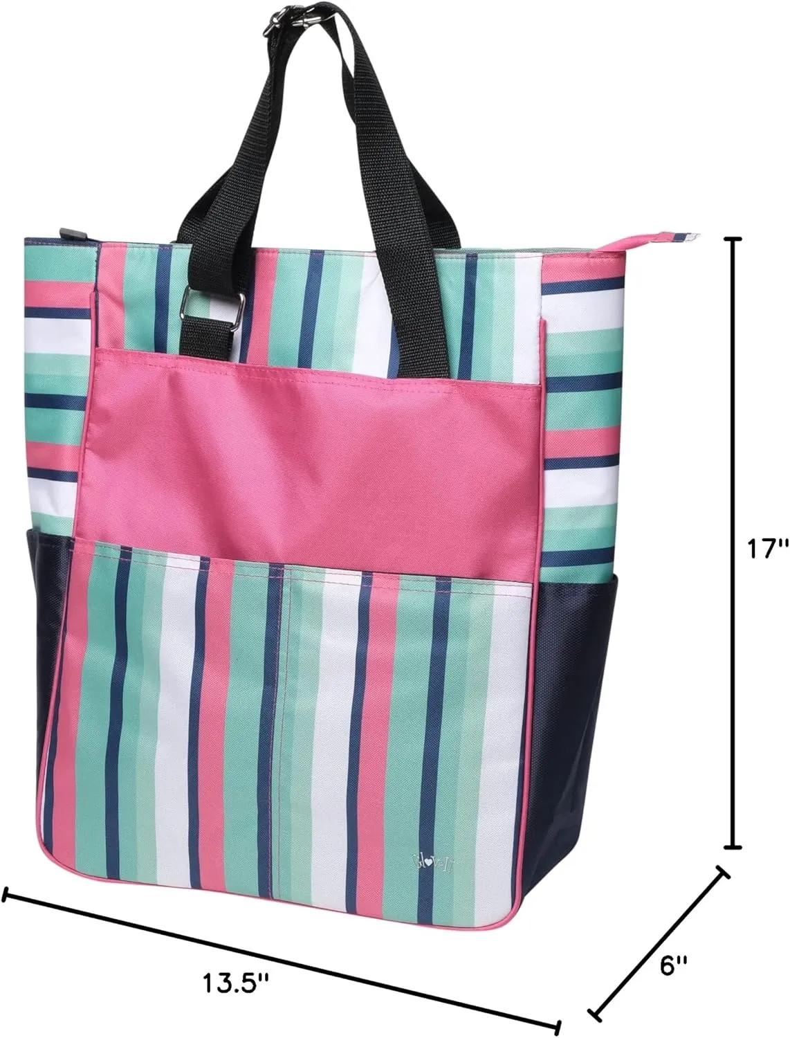 Glove It Tennis Tote Bag, Tennis Bag for Women, Ladies Sports Shoulder Bag, Large Tote with 6 Pockets, fits 2 Rackets