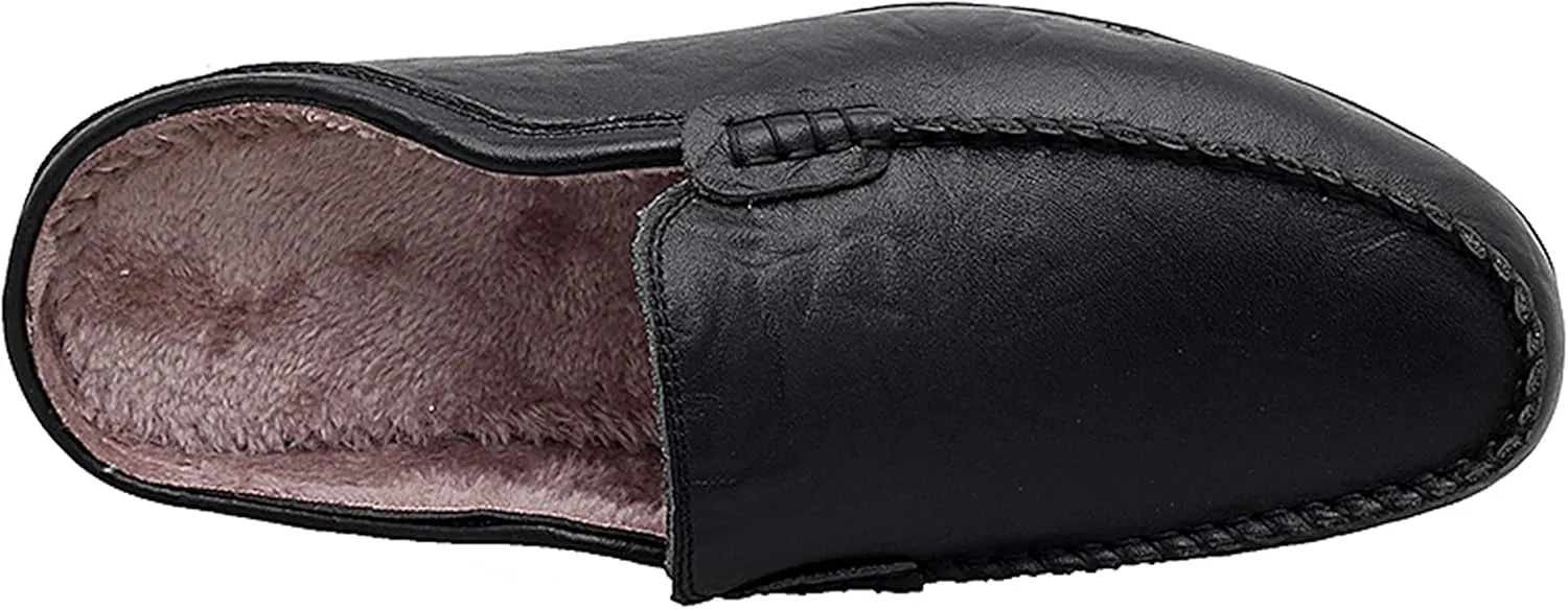 Go Tour Mens Mules Clog Slippers Breathable Punching Leather Slip on Shoes Casual Loafers