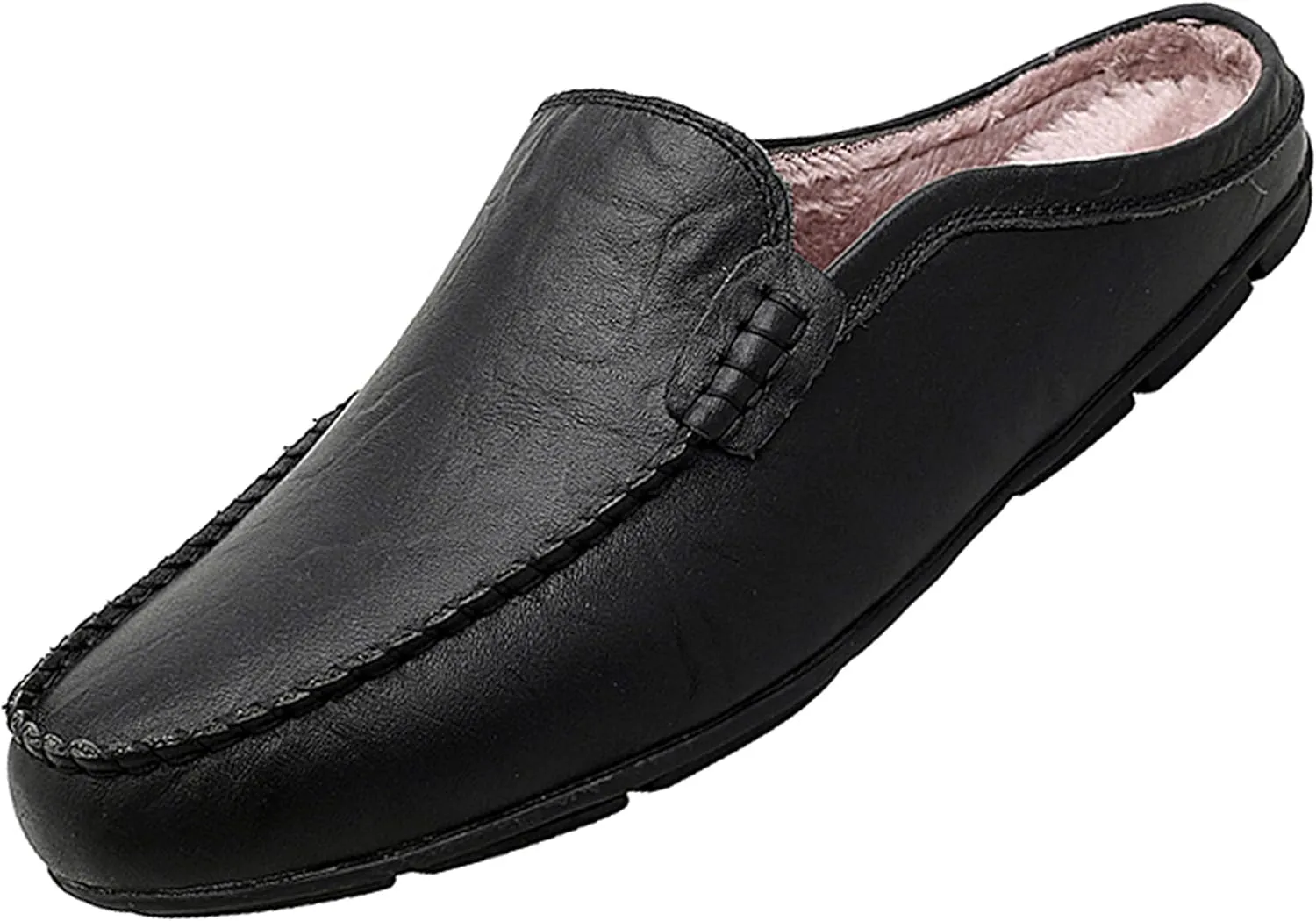 Go Tour Mens Mules Clog Slippers Breathable Punching Leather Slip on Shoes Casual Loafers