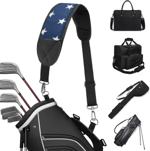 Golf Bag Strap Replacement Golf Bag Shoulder Strap Single Padded Shoulder Strap Adjustable Waterproof Star Golf Bag Backpack Straps Blue