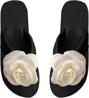 GORGLITTER Women's Bow Sandals Flip Flops Beach Sandals Flats Round Open Toe Slide Sandals