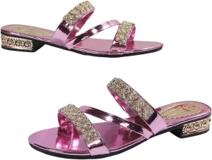 GORGLITTER Women's Gold Strappy Wedge Sandals 2025 Dressy Summer Sparkly Shoes