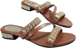 GORGLITTER Women's Gold Strappy Wedge Sandals 2025 Dressy Summer Sparkly Shoes
