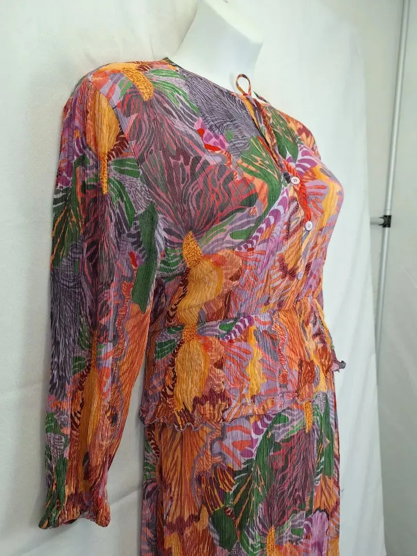 Gorman Lightweight Crinkle Tropical Midi Dress Size 10