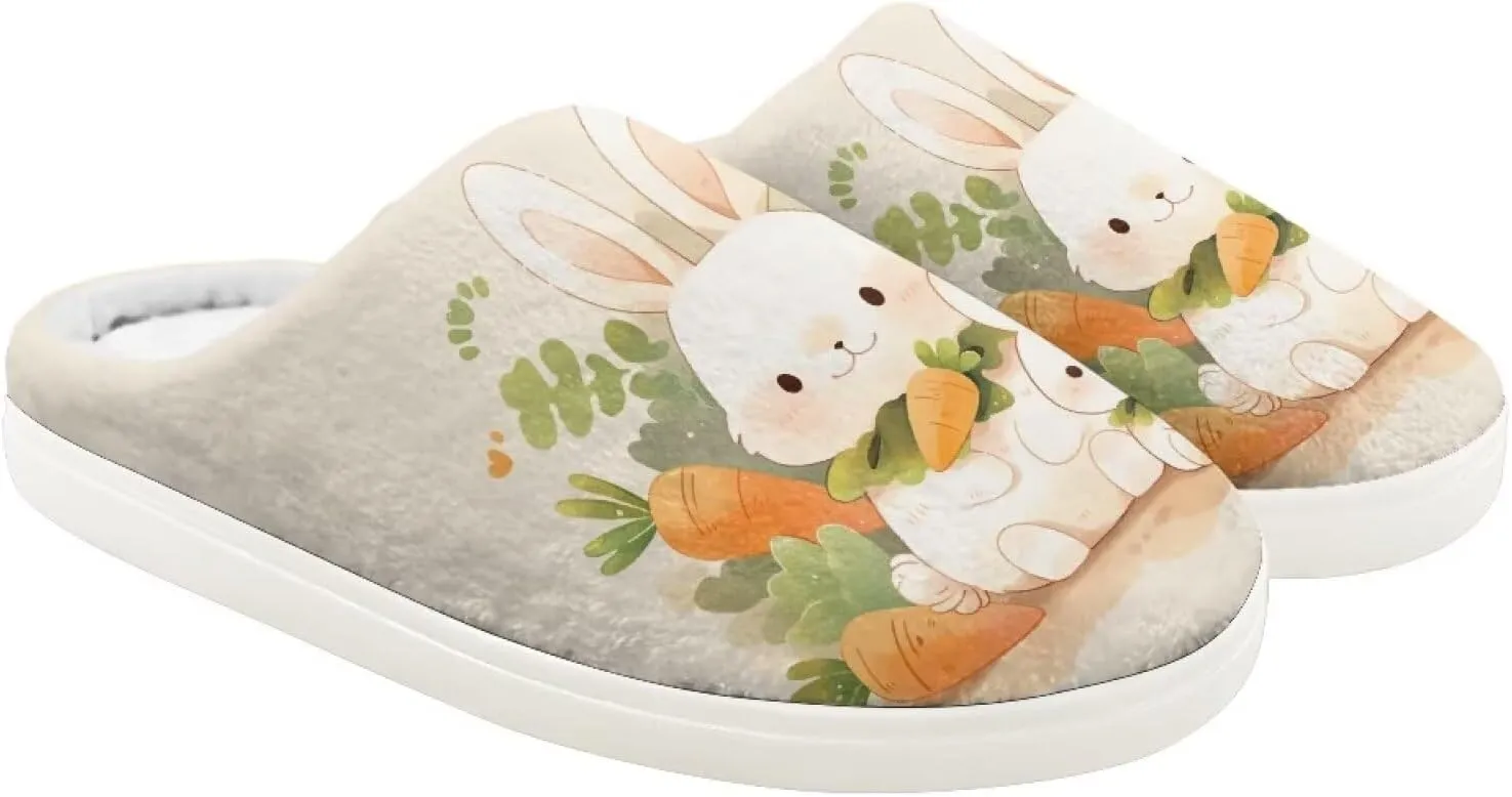 GOSTONG Kids Slippers Breathable Warm Fuzzy Lining Winter House Slippers Non Slip Girls Boys Slip on Home Shoes US 9-15 White