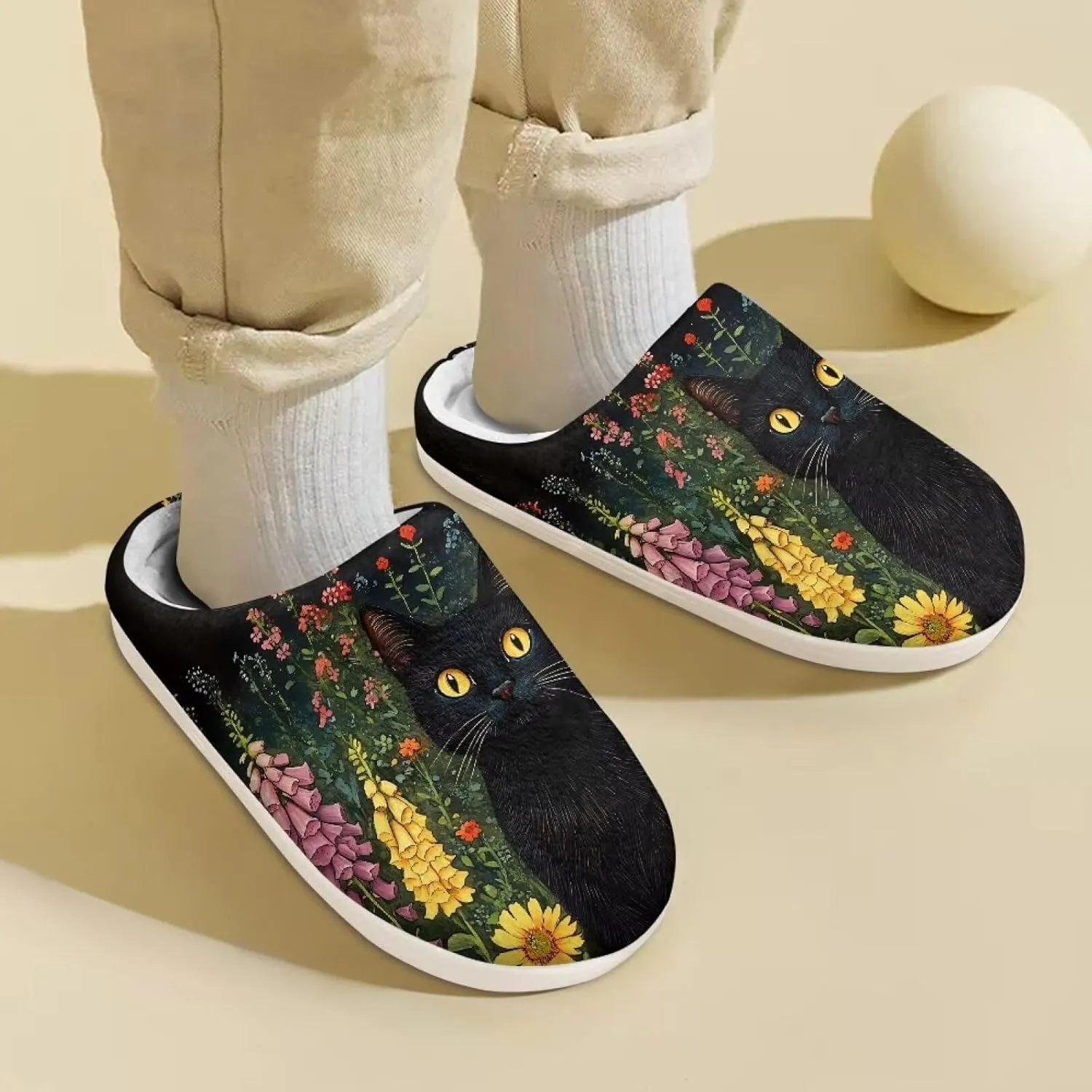 GOSTONG Kids Slippers Breathable Warm Fuzzy Lining Winter House Slippers Non Slip Girls Boys Slip on Home Shoes US 9-15 White
