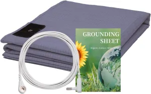 Grounding Sheet Kit, 5% Silver Fiber Organic Cotton,Grounding Flat Sheets,Earth Bed Sheets (35 * 90IN-Grey)