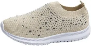 GUTZBSY Womens Rhinestones Glitter Fashion Mesh Walking Shoe,Bling Sneakers for Women Rhinestones