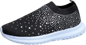 GUTZBSY Womens Rhinestones Glitter Fashion Mesh Walking Shoe,Bling Sneakers for Women Rhinestones