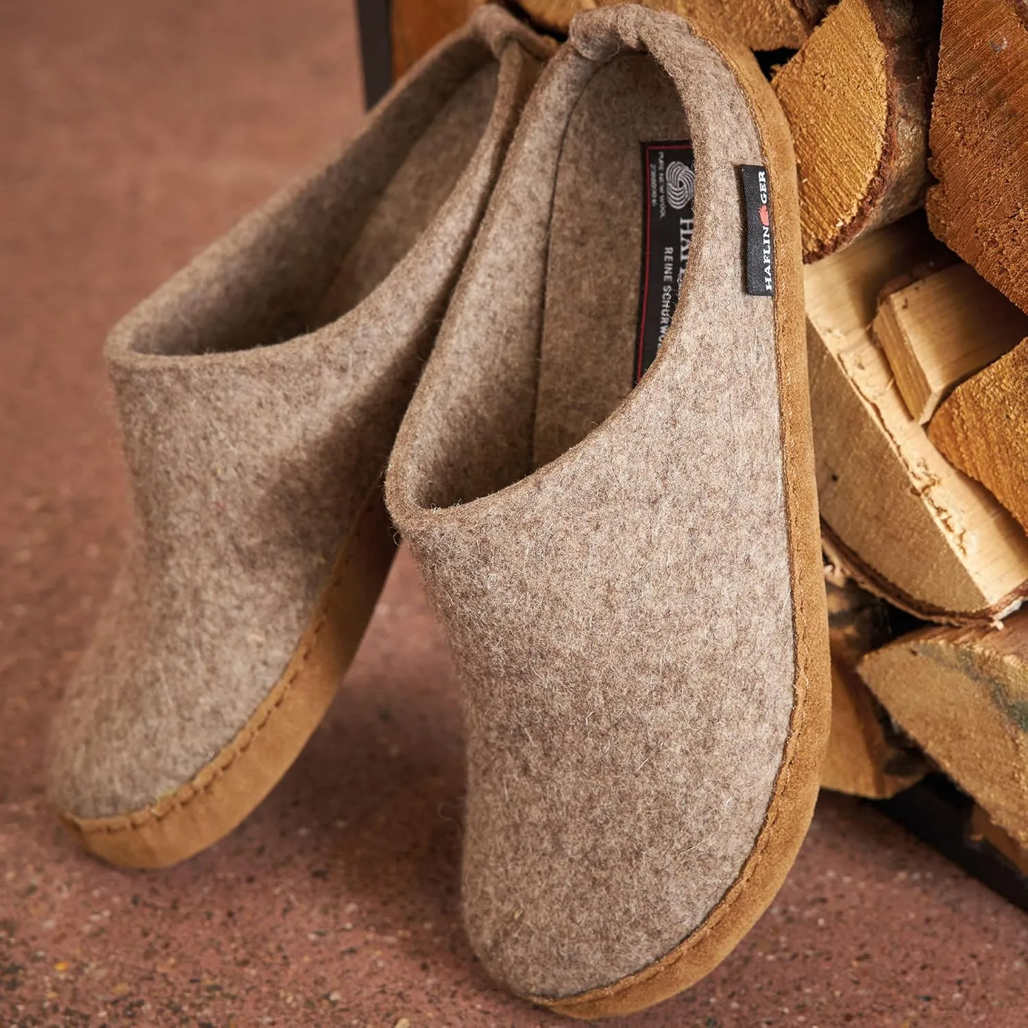 HAFLINGER Unisex Emils Wool Felt Slide Slippers