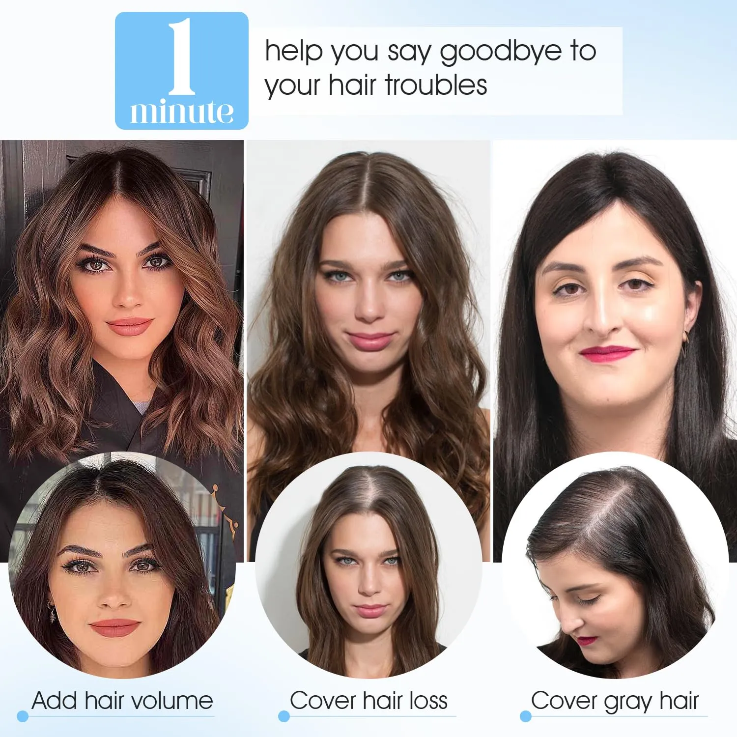 Hair Toppers for Women Real Human Hair, 8x10cm Jet Black Remy Hair Topper for Women with Thinning Hair Topper Wiglets Top Hair Piece to Cover Grey Hair(10 Inch,Jet Black)