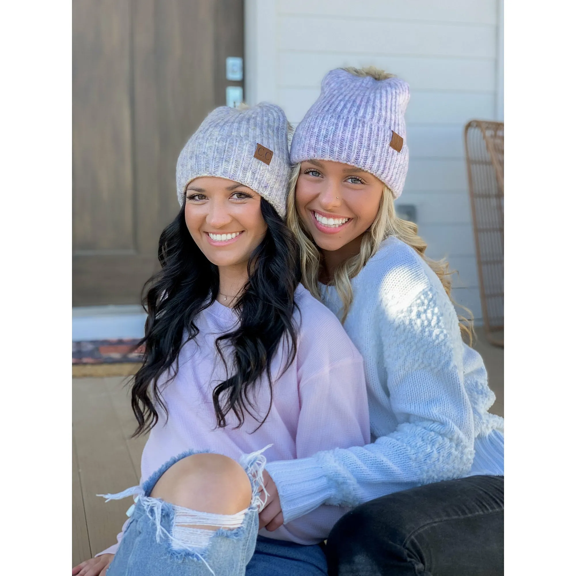 HAT2074 Chloe Soft Ribbed Fur Pom Beanie