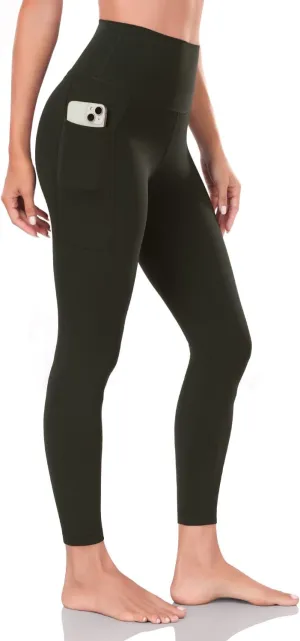 HeyNuts Workout Pro/Yoga Pro 7/8 Leggings with Side Pockets for Women, High Waisted Tummy Control Compression Pants 25''