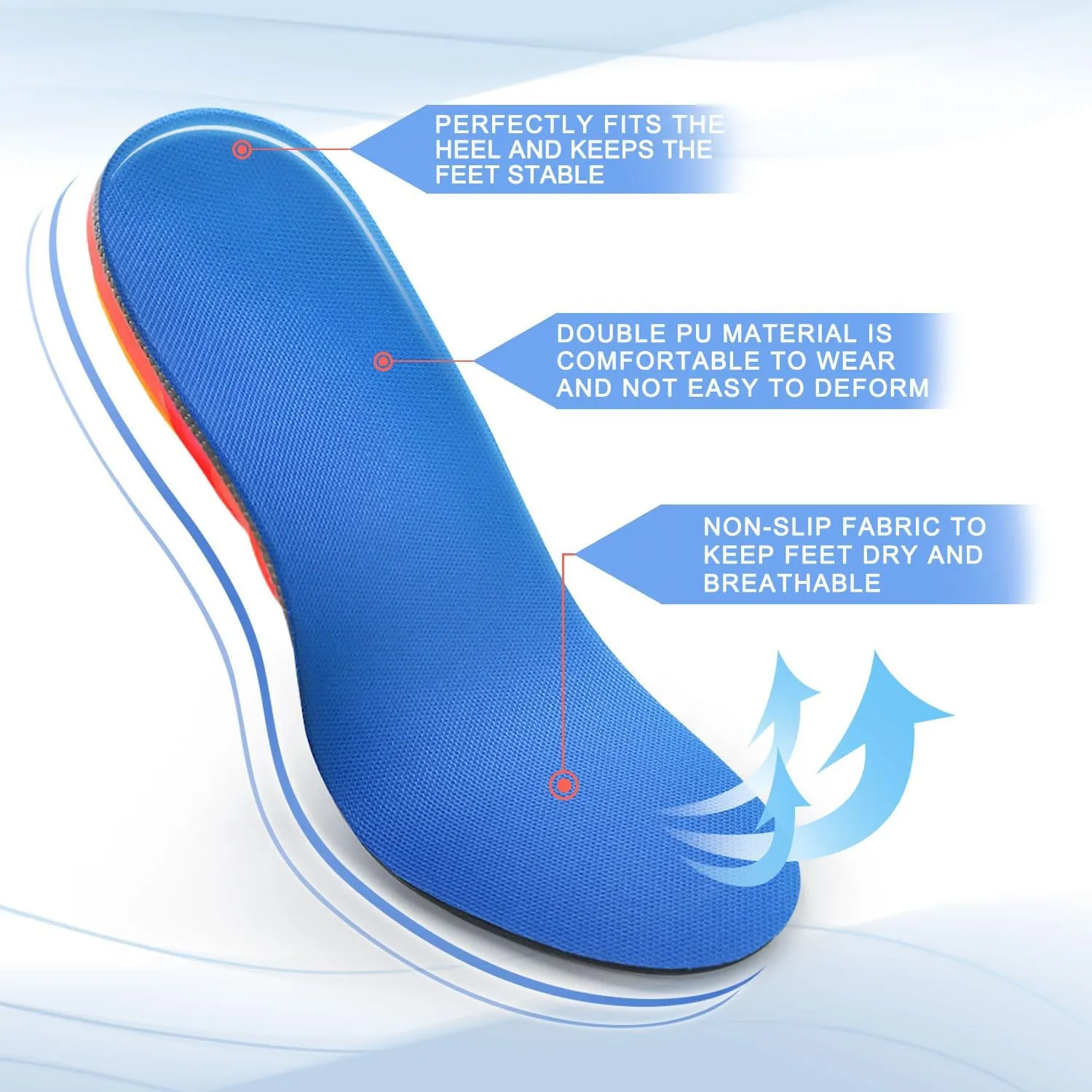 High Arch Support Insoles for Women and Men,Plantar Fasciitis Relief Shoe Insoles,Anti Odor Arch Support Orthotics Insoles for Arch Pain ((M) 8.5-10.5MEN/9.5-11.5WOMEN)