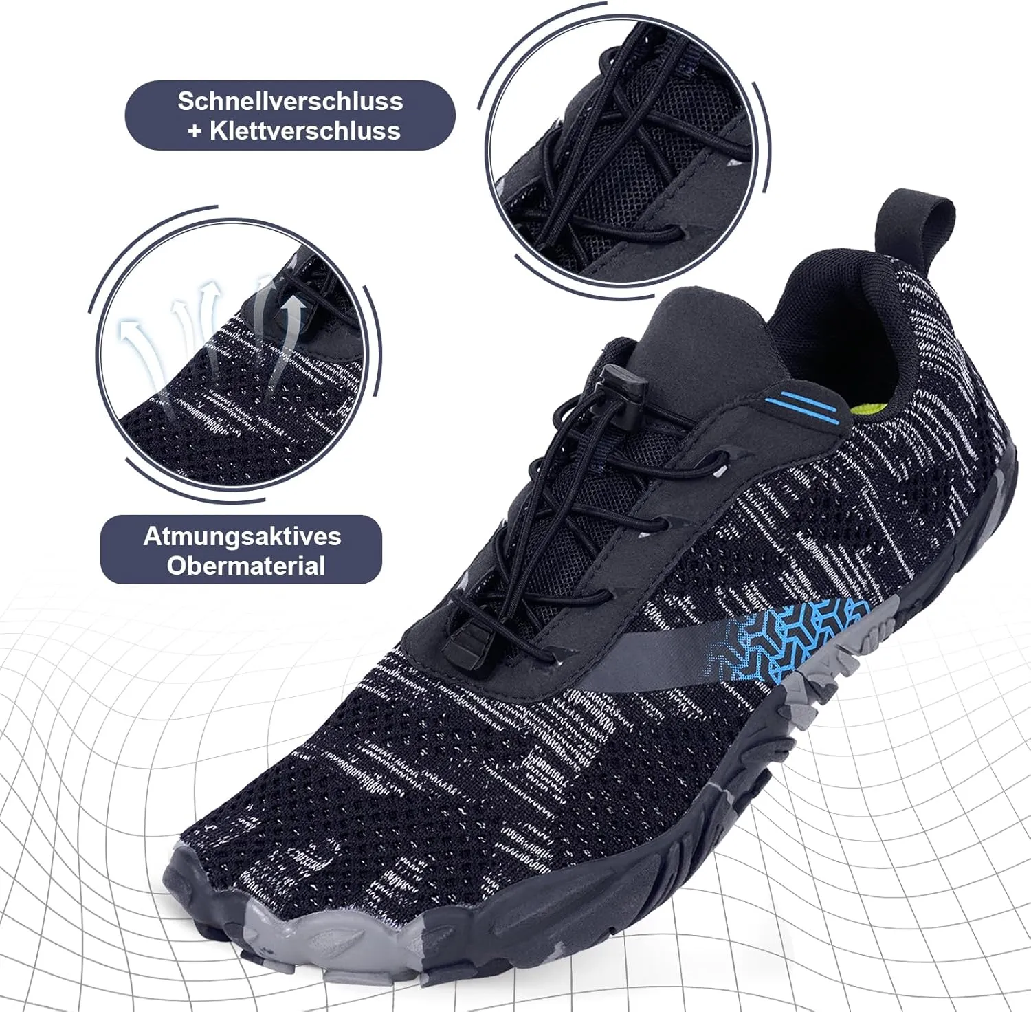 Hike Barefoot Shoes Women Minimalist Trail Running Shoe Non-Slip Breathable Wide Toe Shoes Zero Drop Lightweight Hiking Shoes