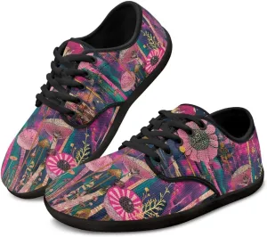 Hippie Flowers Casual Dress Barefoot Shoes Comfort Lace Up Zreo Drop Knit Sneaker Breathable Light Non Slip
