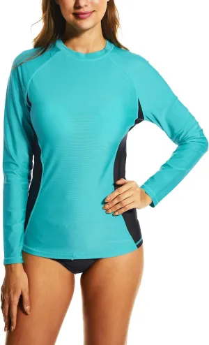 HODOSPORTS Women's UPF 50  Rash Guard Swimsuit UV Sun Protection Swim Shirt Long Sleeve