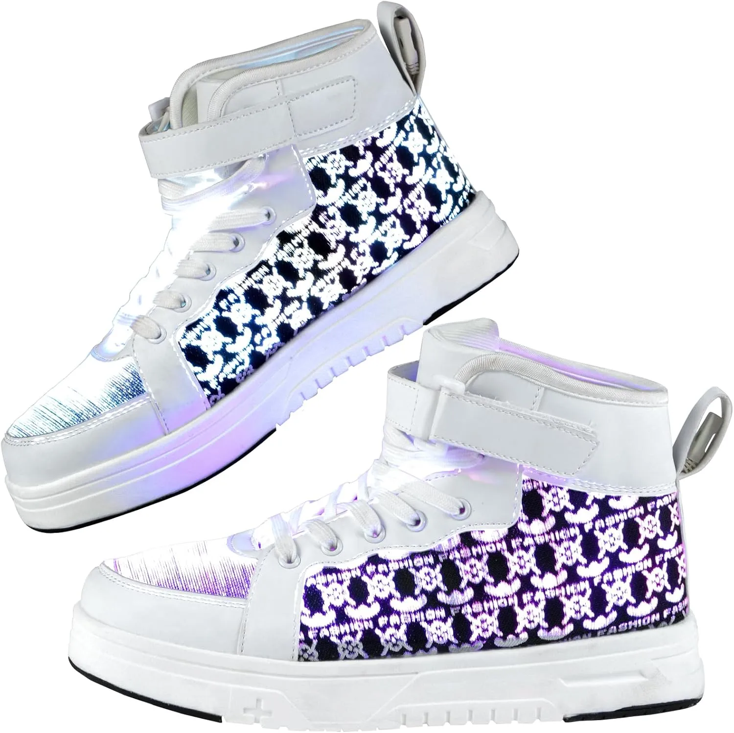Hot Dingding Fiber Optic LED Shoes for Women Men Light Up Sneakers for Adult USB Charging Flashing Luminous Trainers Shoes