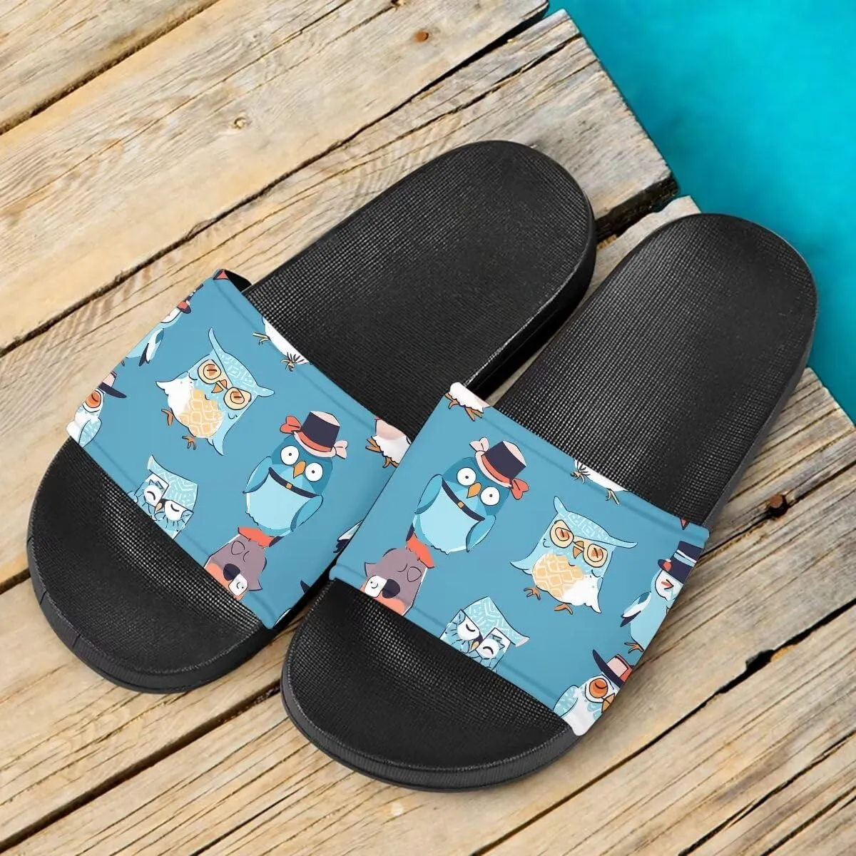 Howilath Cute Animals Pattern Summer Slide Slippers for Women Kids, Soft Sole Non-Slip Open Toe Slippers Slide Sandal